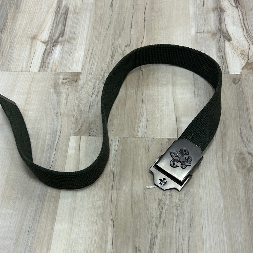 Official Boy Scouts of America, Hunter Green Belt with Silver Buckle